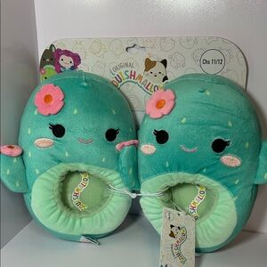 Squishmallows Cactus Plush Slippers Kids 11 / 12